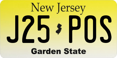 NJ license plate J25POS