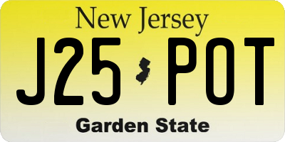NJ license plate J25POT