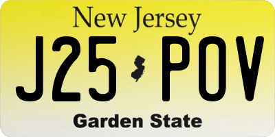 NJ license plate J25POV