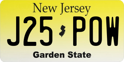 NJ license plate J25POW