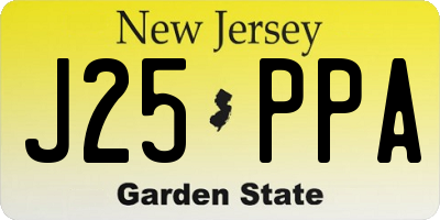 NJ license plate J25PPA