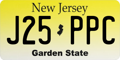 NJ license plate J25PPC