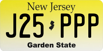 NJ license plate J25PPP