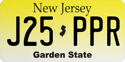 NJ license plate J25PPR