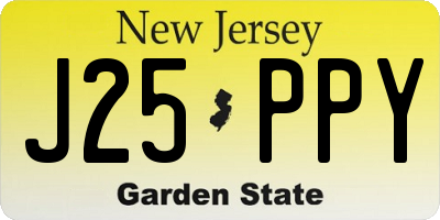 NJ license plate J25PPY