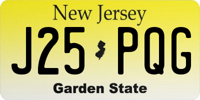 NJ license plate J25PQG