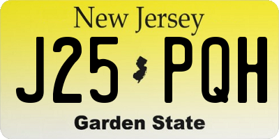 NJ license plate J25PQH