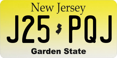 NJ license plate J25PQJ