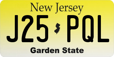 NJ license plate J25PQL