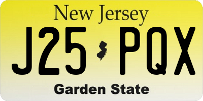 NJ license plate J25PQX