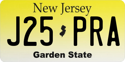 NJ license plate J25PRA