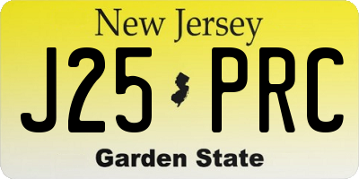 NJ license plate J25PRC