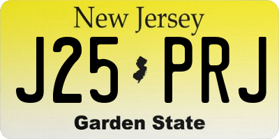 NJ license plate J25PRJ
