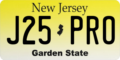 NJ license plate J25PRO