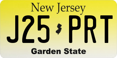 NJ license plate J25PRT