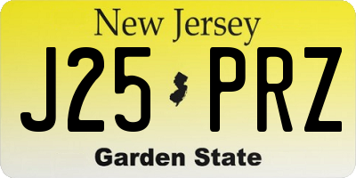 NJ license plate J25PRZ