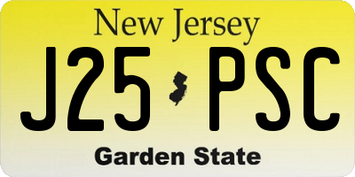 NJ license plate J25PSC