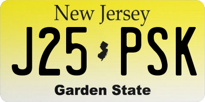 NJ license plate J25PSK