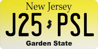 NJ license plate J25PSL