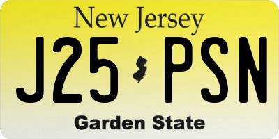 NJ license plate J25PSN