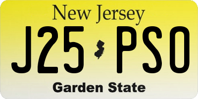 NJ license plate J25PSO