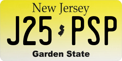NJ license plate J25PSP