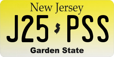 NJ license plate J25PSS