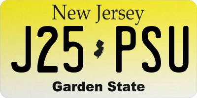 NJ license plate J25PSU