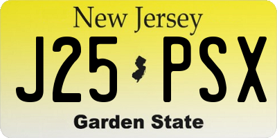 NJ license plate J25PSX