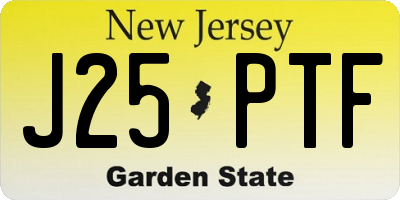 NJ license plate J25PTF
