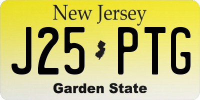 NJ license plate J25PTG