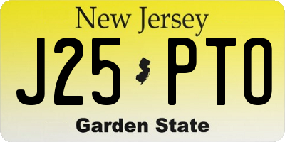 NJ license plate J25PTO