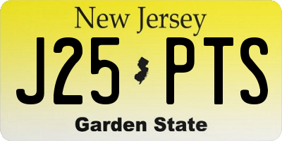 NJ license plate J25PTS