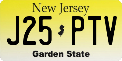 NJ license plate J25PTV