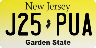 NJ license plate J25PUA