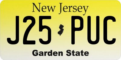 NJ license plate J25PUC