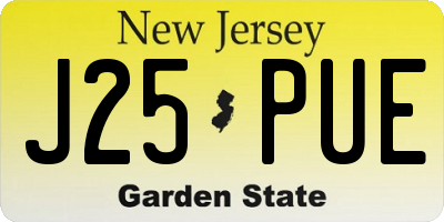 NJ license plate J25PUE