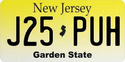 NJ license plate J25PUH