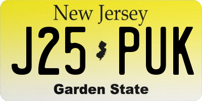 NJ license plate J25PUK