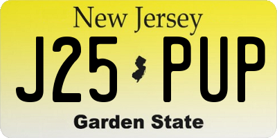 NJ license plate J25PUP