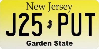 NJ license plate J25PUT