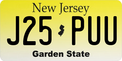 NJ license plate J25PUU