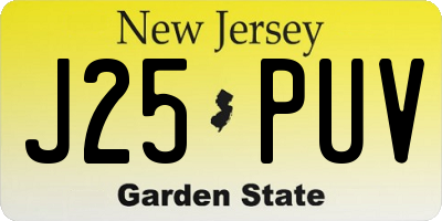 NJ license plate J25PUV