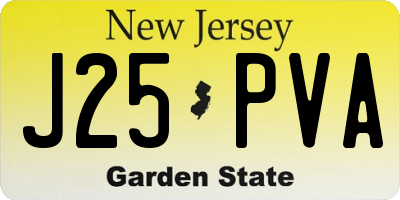 NJ license plate J25PVA