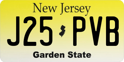 NJ license plate J25PVB