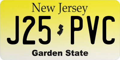 NJ license plate J25PVC