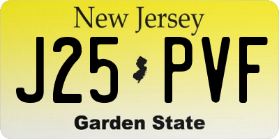 NJ license plate J25PVF