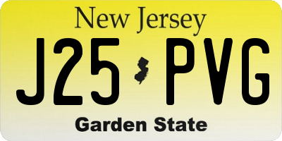 NJ license plate J25PVG