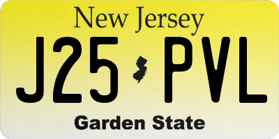 NJ license plate J25PVL