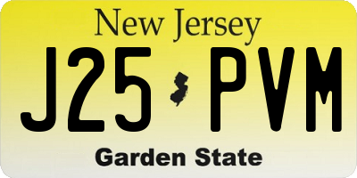 NJ license plate J25PVM